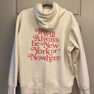 New York or Nowhere (NYON) Cream with Pink Heart Hoodie | Lonely Ghost Style